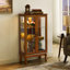 Cabinet Curio avec tablettes réglables et panneau arrière en miroir