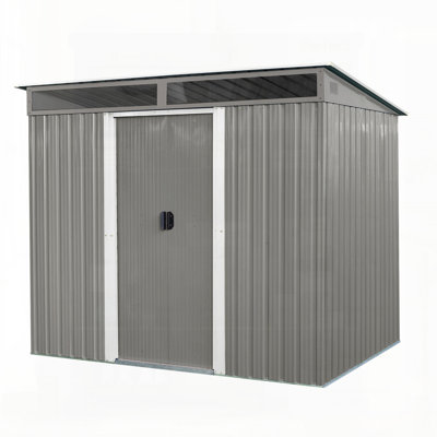 Durable Outdoor Metal Storage With Lockable Sliding Doors And Transparent Plate For Garden And Lawn