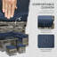 Anacoglu 6 Pieces Rattan Garden Furniture Set 8-Seater Cushions Dark Blue
