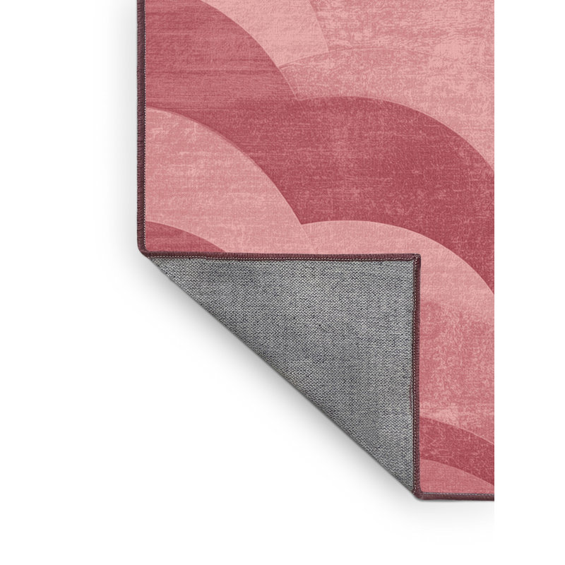 Machine Washable Dreshertown Valentines Modern & Contemporary Abstract Rug in Beige – Rose Binding, 3x5