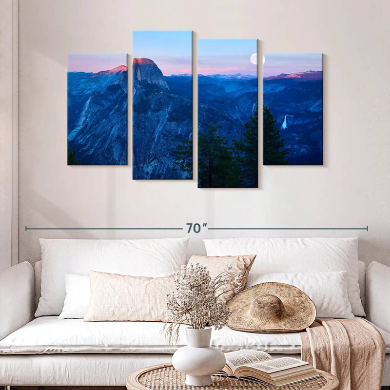 Yosemite au lever de la lune, H 32 po x l 52 po