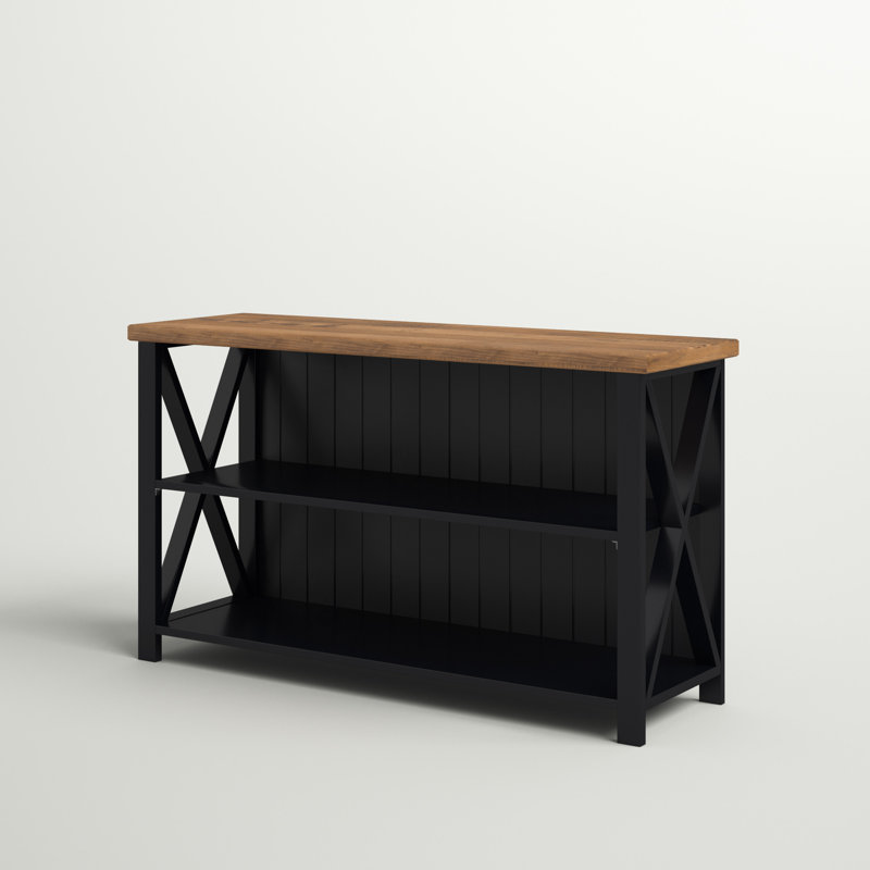 Halima 52" Solid Wood Console Table, Black