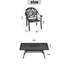 Ensemble de 5 meubles de patio en aluminium coulé avec cadre noir et coussins bruns (Identique à W1710S00587)