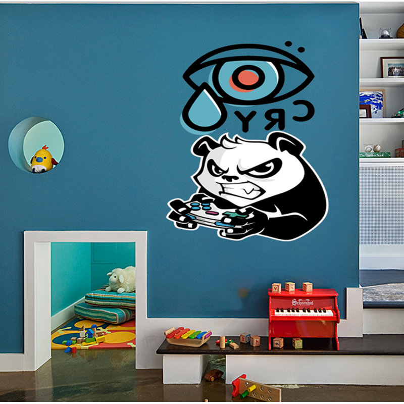 Adhésif décoratif panda Gamer, H 10 po x l 15 po
