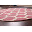 Tapis décoratif rose en laine Touffeté à la main à motif géométrique SENAC-1814432071