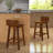 Wildon Home® 24.5'' Solid Wood Bar Stools Set Of 4 Home Counter Kitchen Stools W/ Low Backrest & Footrest-1022248608