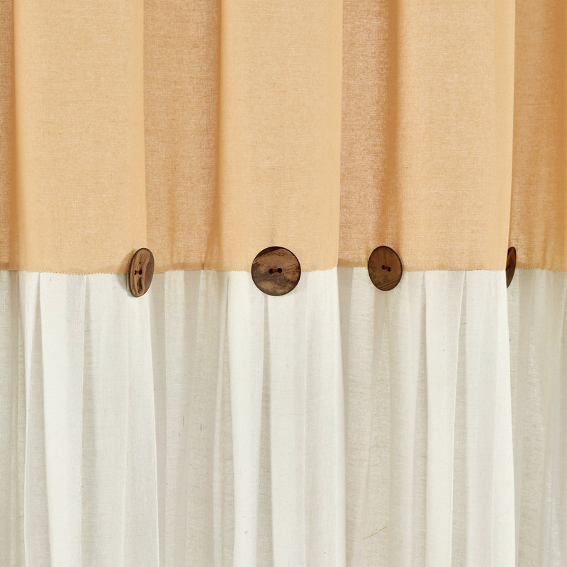 Ruya Polyester Blend Shower Curtain, Yellow/White, 183cm W x 183cm L