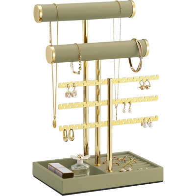 5 Tier Jewelry Stand Holder, Bracelet Necklace Display -Sagegreen