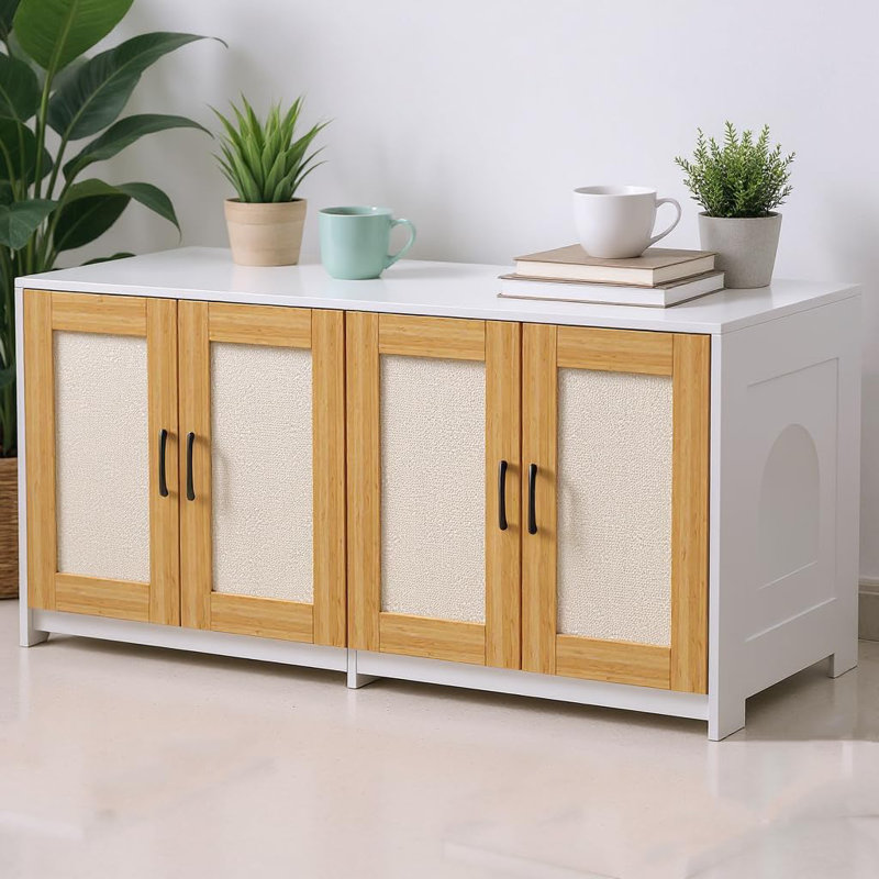 Meuble pour lit double 47,2 po pour 2 chats, Blanc
