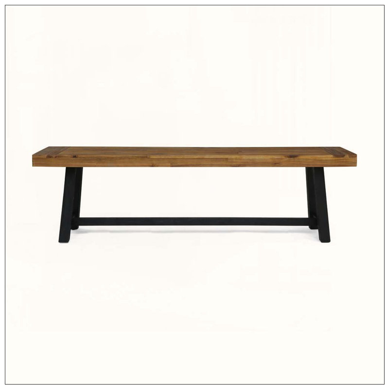Banc d'extérieur en bois d'acacia, Black-2pieces