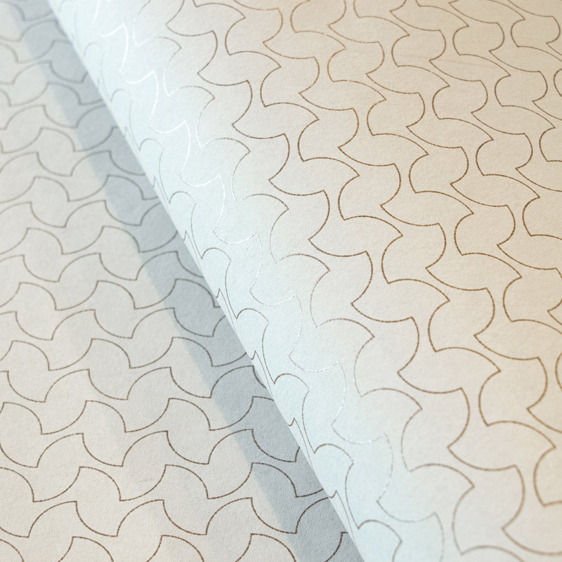 Slow Living Glitter Geometric Lines Wallpaper Roll, Sand Gold