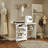 Folding Sewing Table Mobile Sewing Machine Cabinet with Shelf White