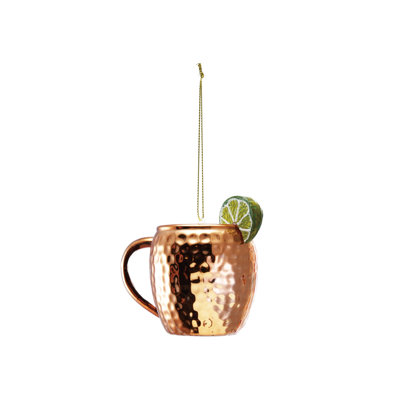 Ornement en verre Moscow Mule avec lime et paillettes