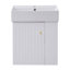 Meuble-lavabo flottant moderne de 21,6 po avec lavabo en céramique - parfait pour les petites salles de bain, rangement à droite