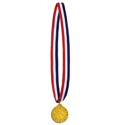 Basketball Medal with Ribbon