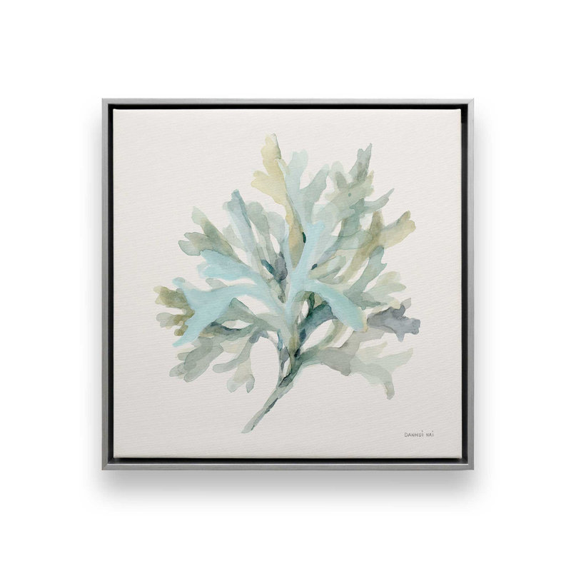 Coastal Sagebrush Whisper sur toile, 32.75" H x 32.75" W, Cadre flottant en chrome poli