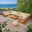 Ajanai Acacia 8 - Person Modular Patio Conversation Sets with Cushions-1095658702
