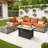 4 - Person Rattan Outdoor Seating Group With Cushions And Fire Pit Table-443374757