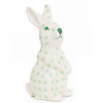 Chubbuck Small Green and White Floral Standing Bunny