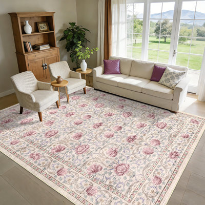Tapis lavable à la machine à motif rétro lavable à la machine et à velours doux antidérapant pour le salon, la chambre et le bureau