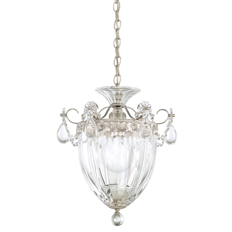 Bagatelle Pendant, Antique Silver, Heritage Handcut Crystal Clear, 12.5" H x 10.5" W x 10.5" D