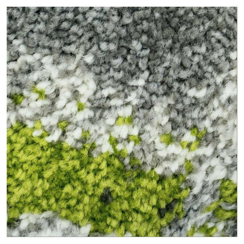 Tapis vert / gris à motif abstrait Croskey, Rectangulaire 3 pi 11 po x 5 pi 3 po