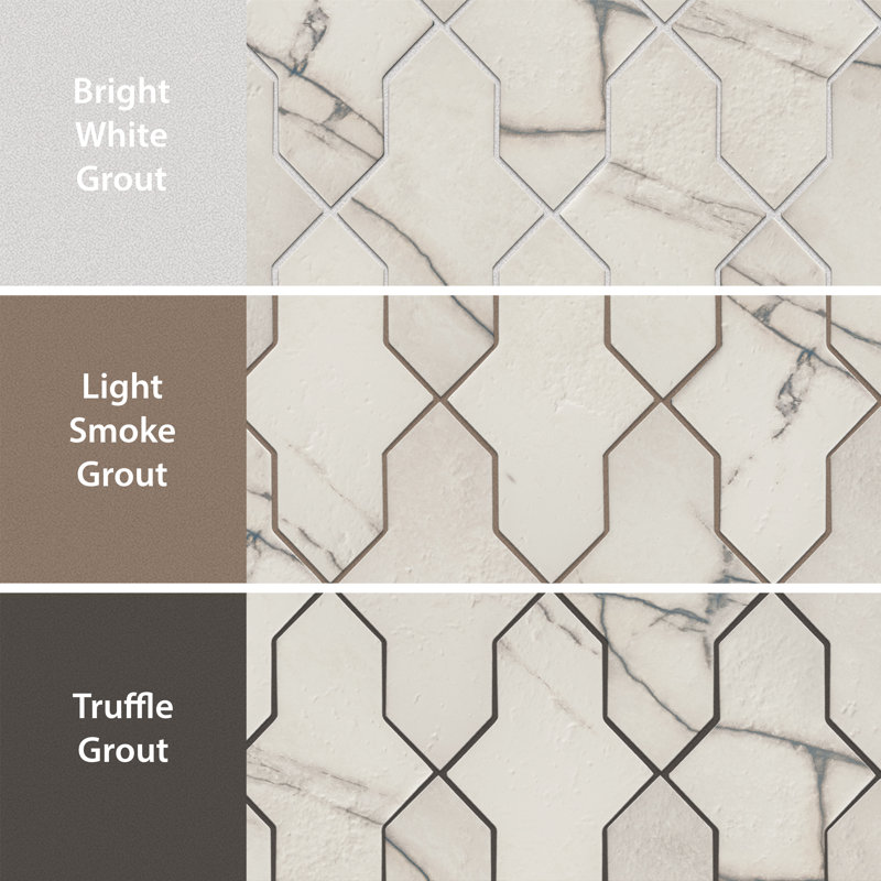 Istanbul Shield 2-3/8 In. X 8-1/4 In. Porcelain Floor And Wall Tile, White/Gray