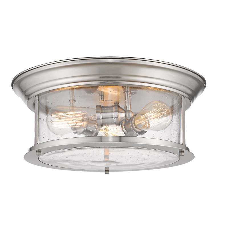 Canale Glass Flush Mount, Brushed Nickel