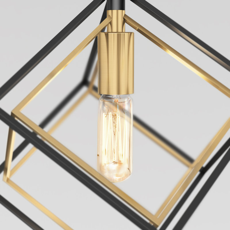 Tongai 1 - Light Square/Rectangle Pendant, Black