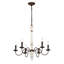 Luminaire suspendu rétro blanc et rouille avec luminaire suspendu à 6 lumières (E12 sans ampoule incluse) pour salle à manger, vestibule, cuisine, chambre à coucher, salon, salle de conférence, bureau à domicile