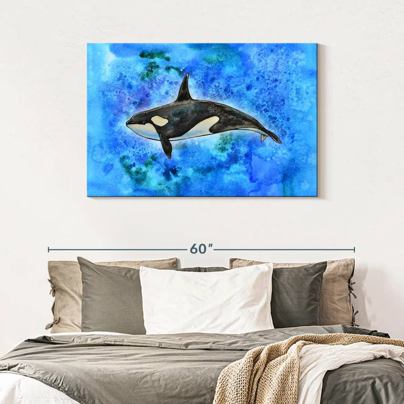 Brampt Orca On Blue, 30'' H x 45'' W