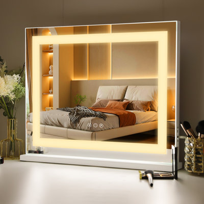Caddy Prestano Rectangle LED Metal Mirror