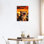 Orange orange, chaton terrifié, toile de qualité supérieure, décoration murale 24 po x 18 po