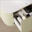Meuble-lavabo de salle de bain 30 po avec lavabo, meuble-lavabo mural moderne à bords arrondis et courbes avec tiroir, lavabo en marbre artificiel blanc sans robinet, pré-assemblé, vert clair
