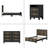 4-Pieces Bedroom Sets, Queen Size Farmhouse Platform Bed With Wooden Strip Stickers Decoration, Storage Nightstand And Dresser With Metal Handle-1810705558