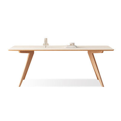 Plateau de table rectangulaire en bois fritté blanc avec table en bois massif pour la salle à manger / cuisine