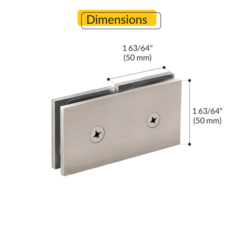 Pince pour douche en nickel brossé carré, Nickel brossé