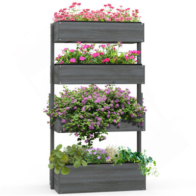 Boîte à fleurs verticale Outsunny
