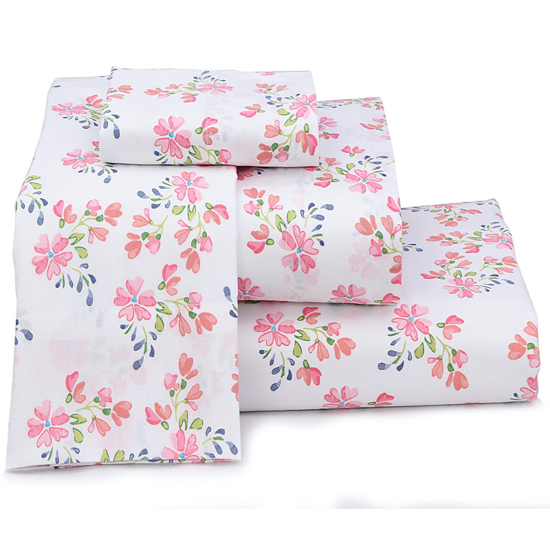 100% Cotton Sheets Sets Soft Crispy Percale Cooling Sheets 16 Inch Deep Pocket Bed Sheets, Bloomex
