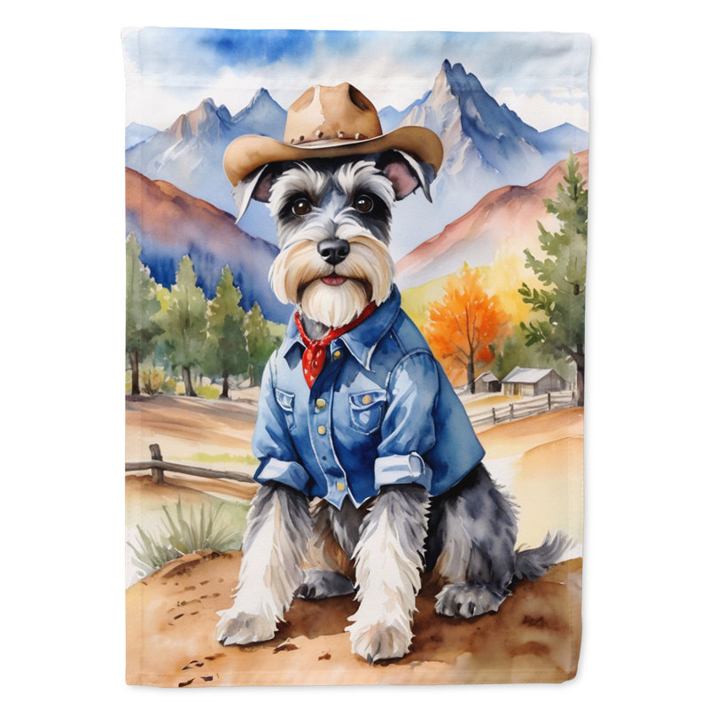 Cowboy Welcome Garden Flag, Schnauzer