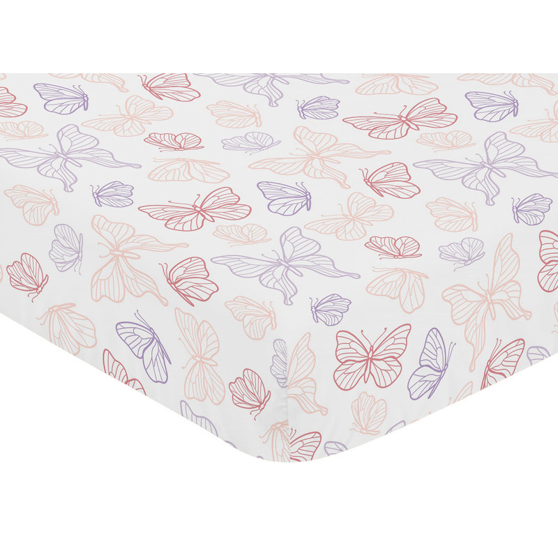 Drap-housse pour lit de bébé Butterfly