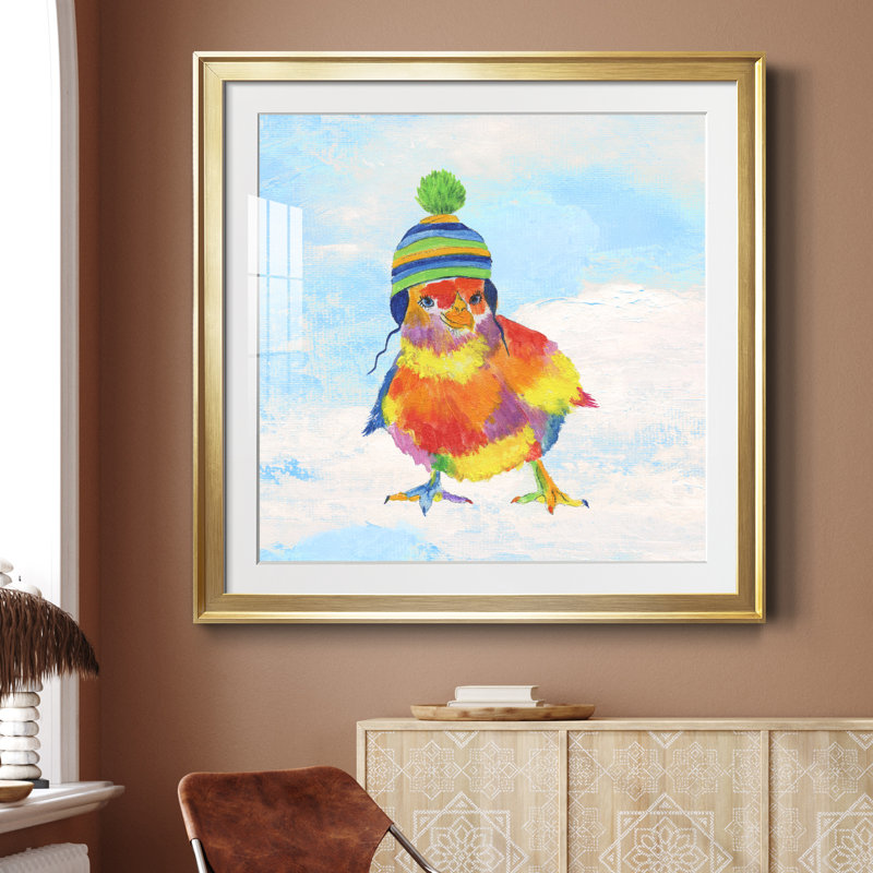 «Never Regret Being Kind» - peinture encadrée, Encadrement doré, H 34,5 po x l 34,5 po x P 1,5 po