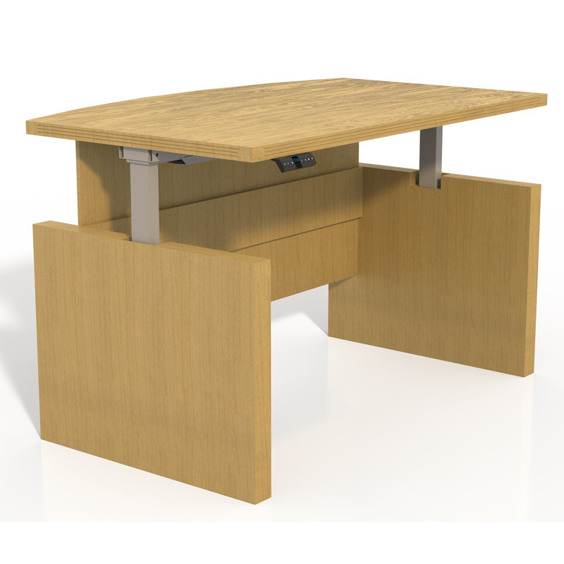 Mocha Adjustable Height Standing Wood Desk, 36" x 72"