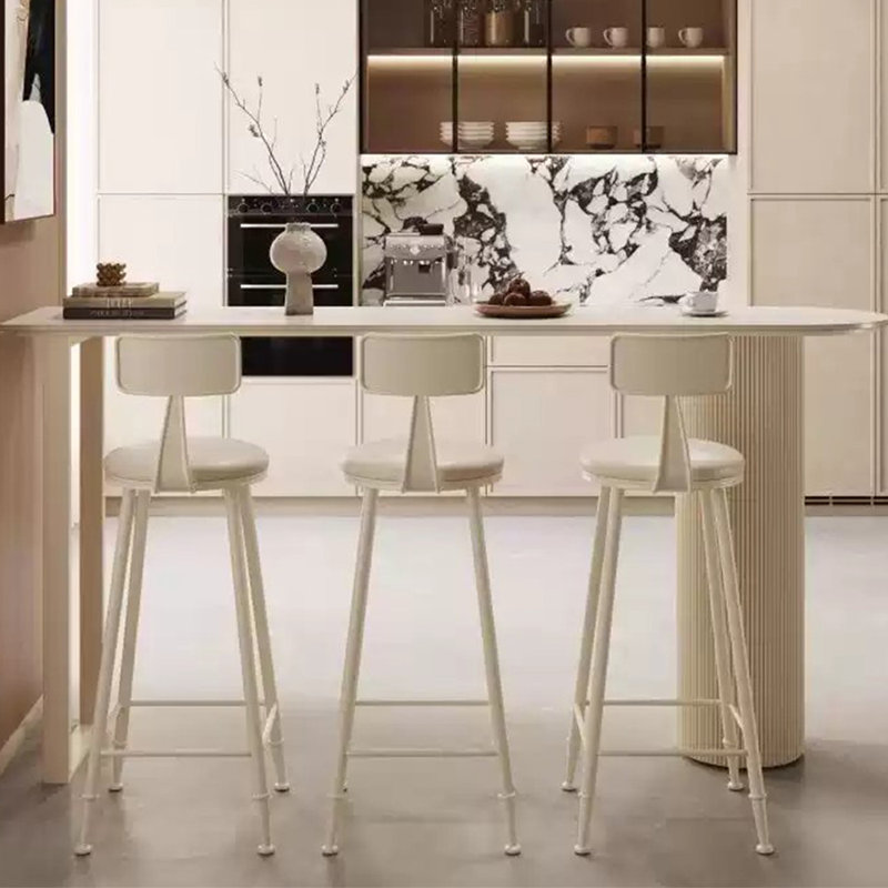 Table de bar en granit blanc crème, H 41,34 po x L 62,99 po x l 19,69 po