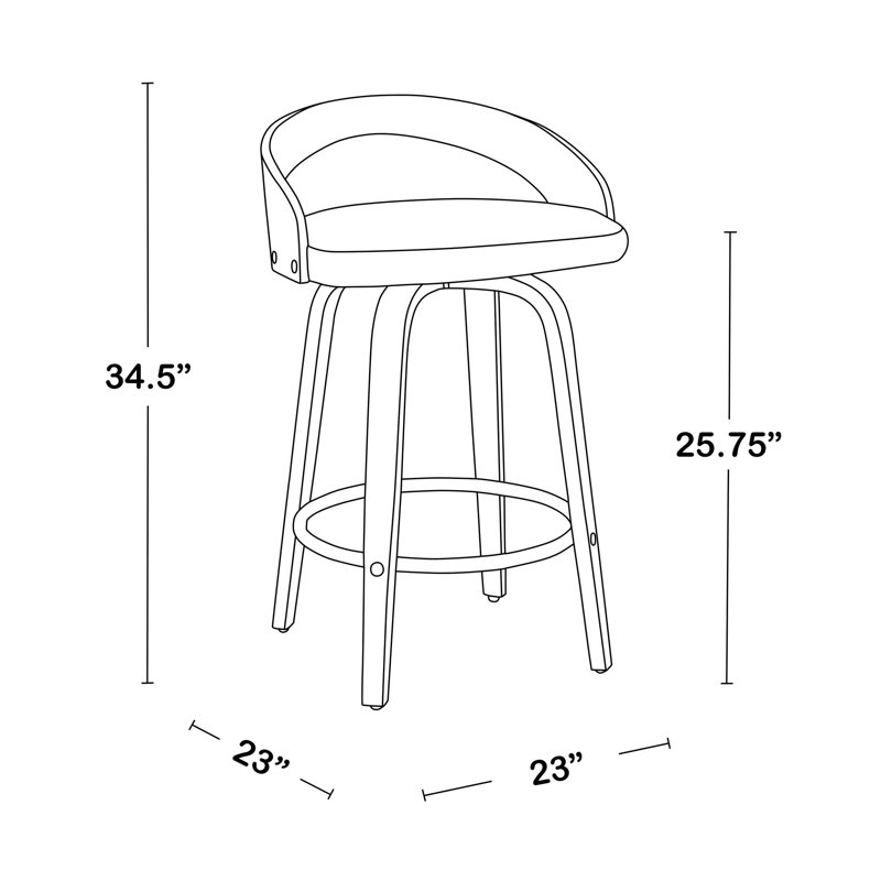 Tabouret de bar à hauteur fixe avec pivot en bois blanc et similicuir noir avec repose-pieds rond chromé - ensemble de 2