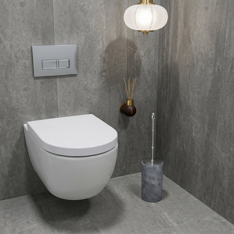 Brosse de toilette 100% marbre, Gris
