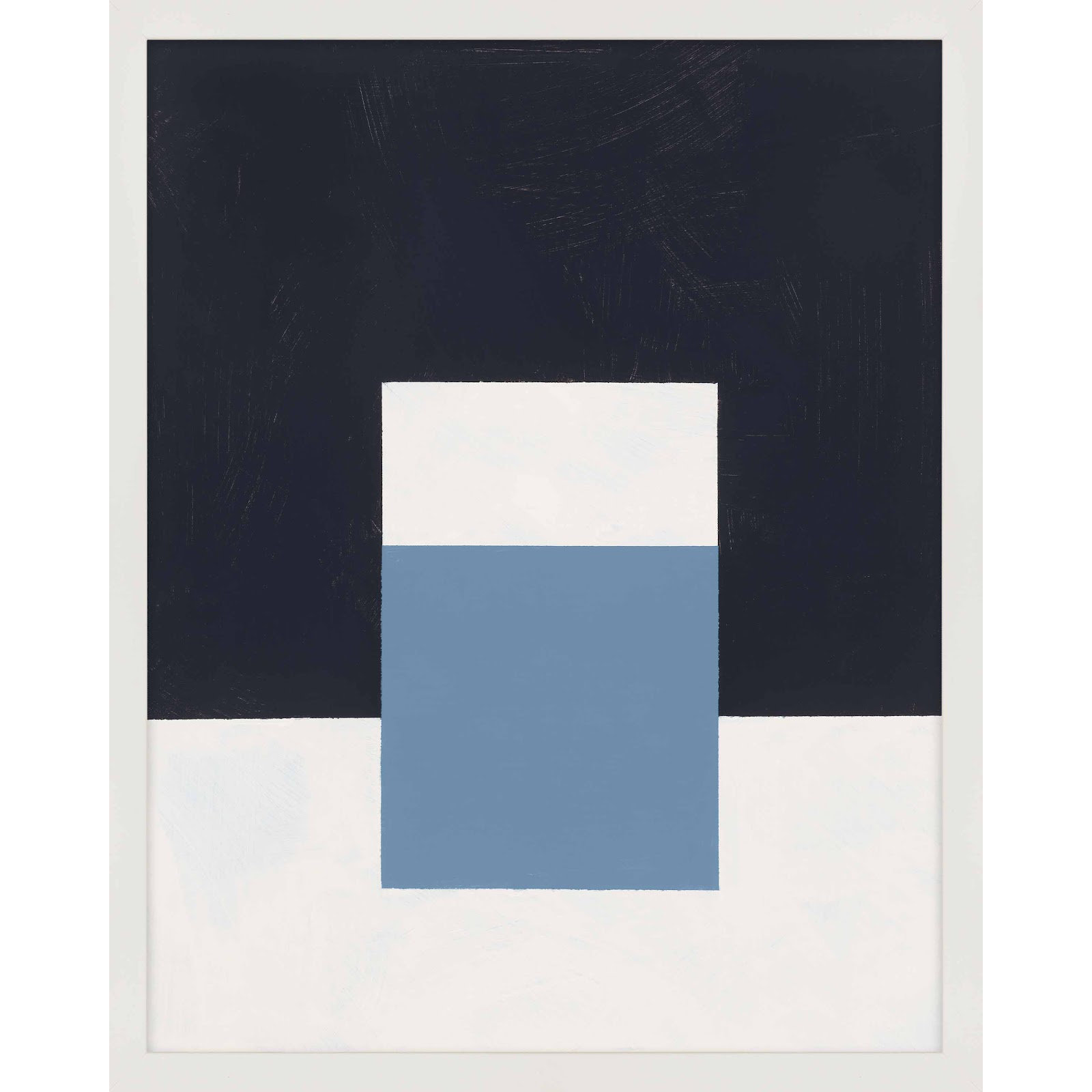 Square Sky by Robert Kamnatnik, White Framed Paper, 38" H x 30" W x 1.25" D
