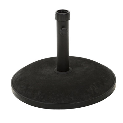 Robuste porte-parapluie en béton et en acier - 58,59 lb, noir, pouvant accueillir des parapluies de 12 pi, stable avec bouton de serrage, 20,13 po L x P 15,15 H Base noire robuste, capacité de 55 lb, s'adapte bien