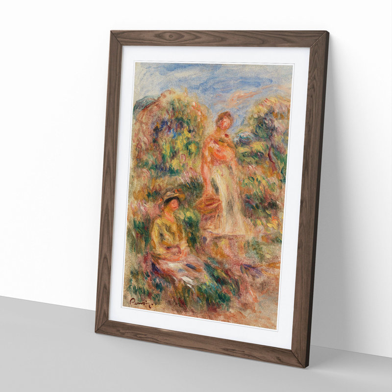 Two Women by Pierre-Auguste Renoir - Framed Print, Walnut Framed, 65cm H x 48cm W x 2cm D