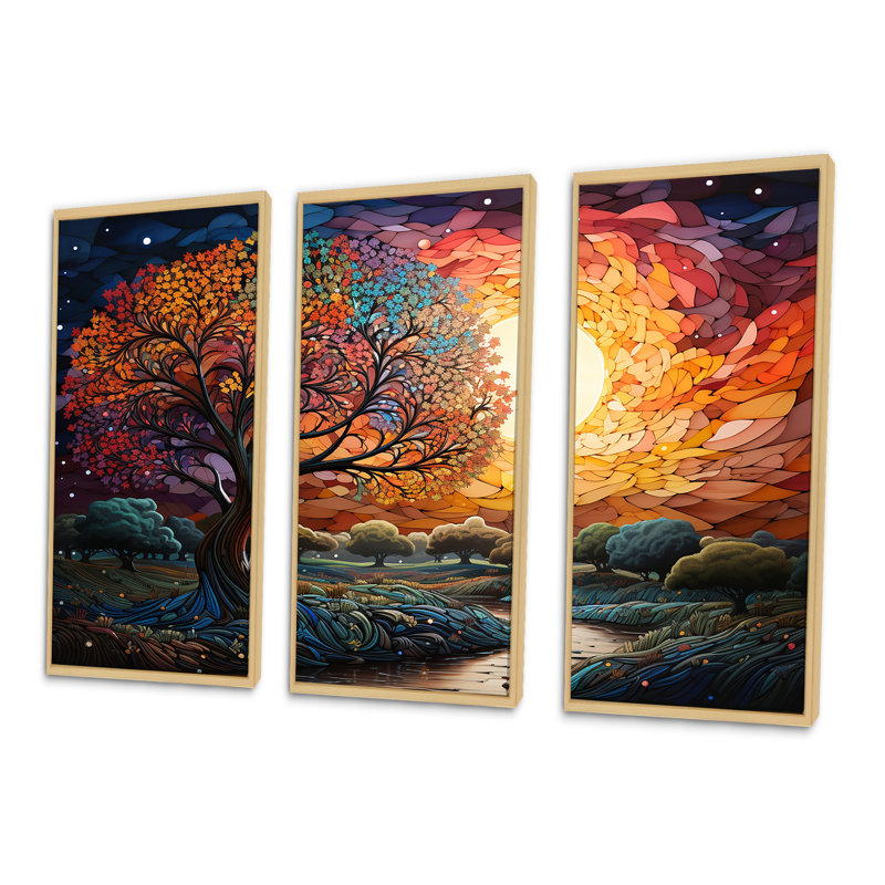 Ensemble de salon d'art mural campagne, H 40 po x l 60 po x P 1 po, Cadre naturel flottant